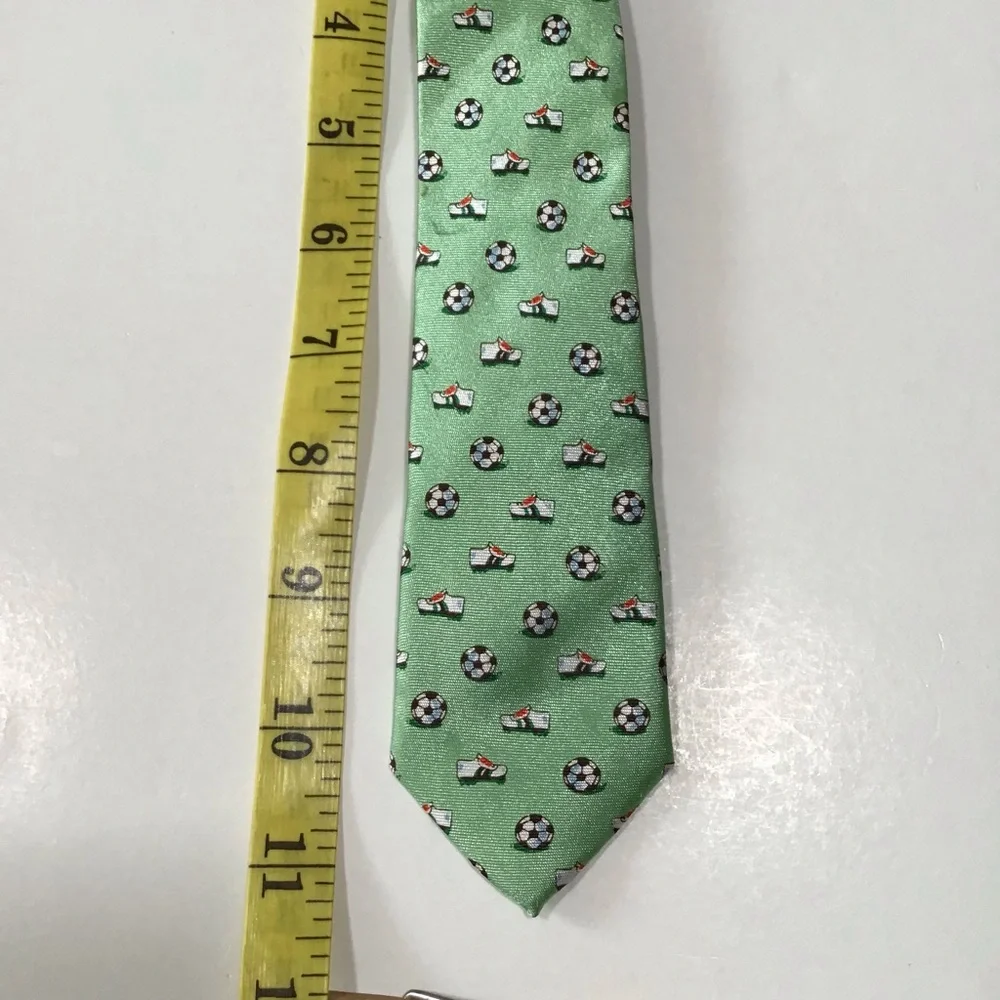 The Children's Place Tie Toddler Boys 24M-4T Green Soccer Necktie Pre-tied Adj.